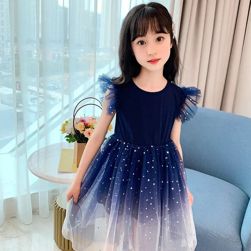 Girls' Sequin Mesh Fancy Dress (9-11Y)