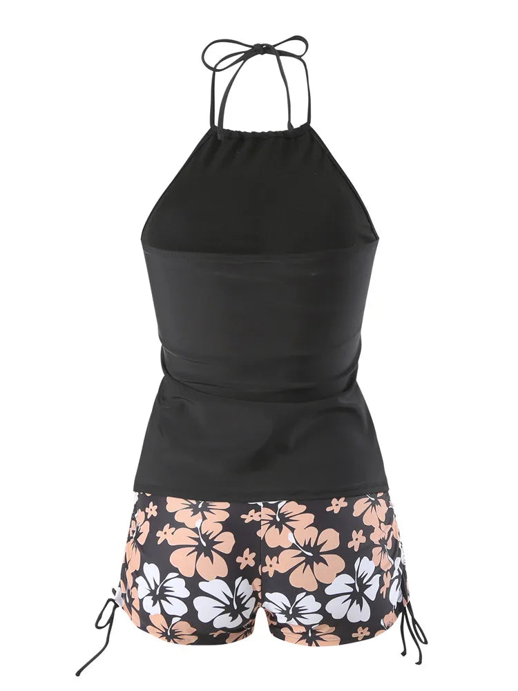 Women's Backless Bikini Tankini Set