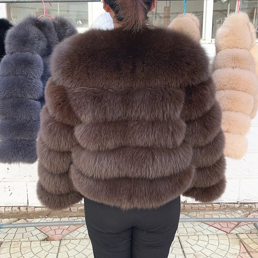 QUEENTINA Real Fox Fur Coat