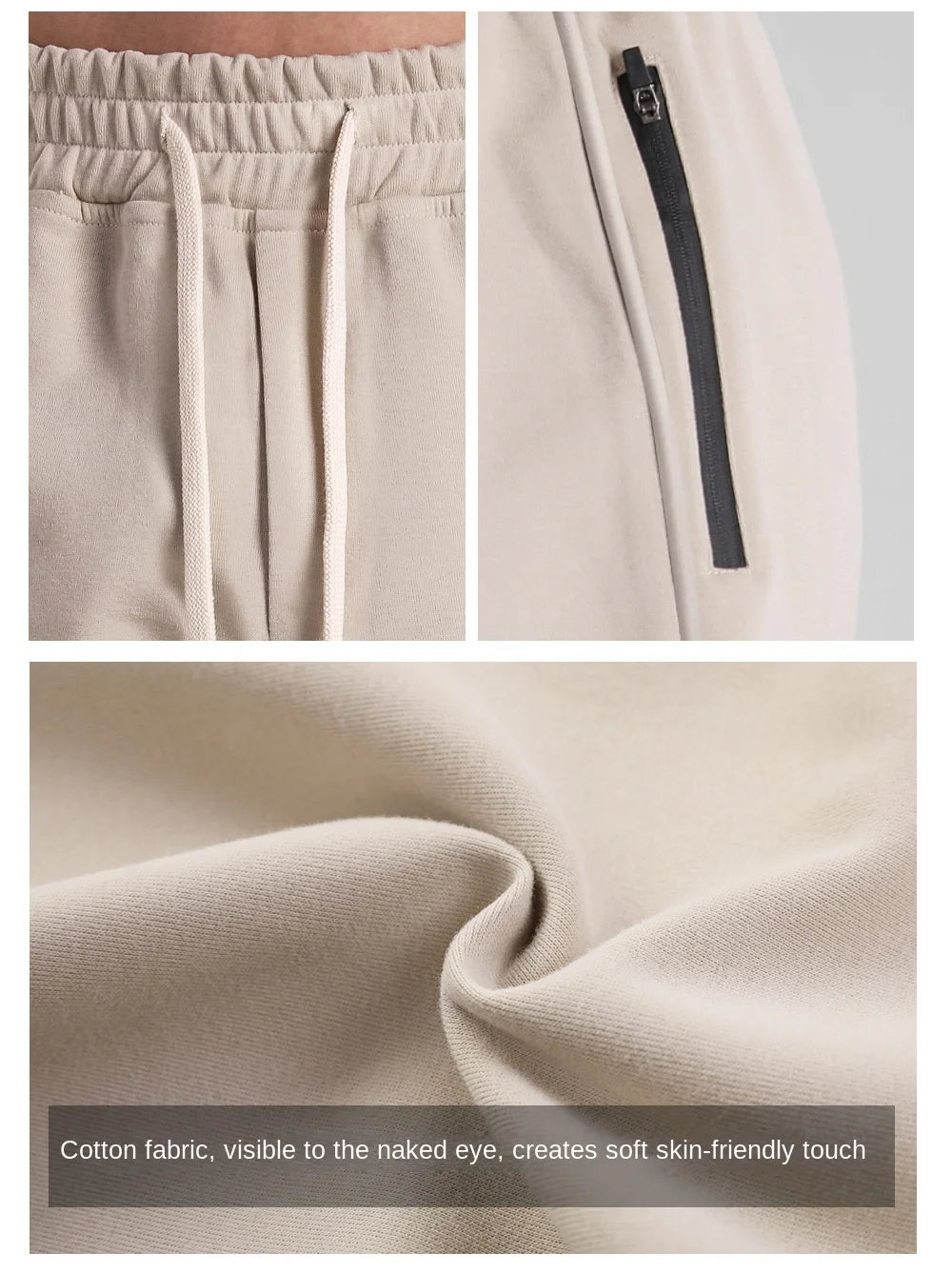 Men's Clothing Sport Casual Zipper Baggy Pants Cotton Long Trousers Outdoor Gym Fitness Workout Jogging Sweatpants Trackpants