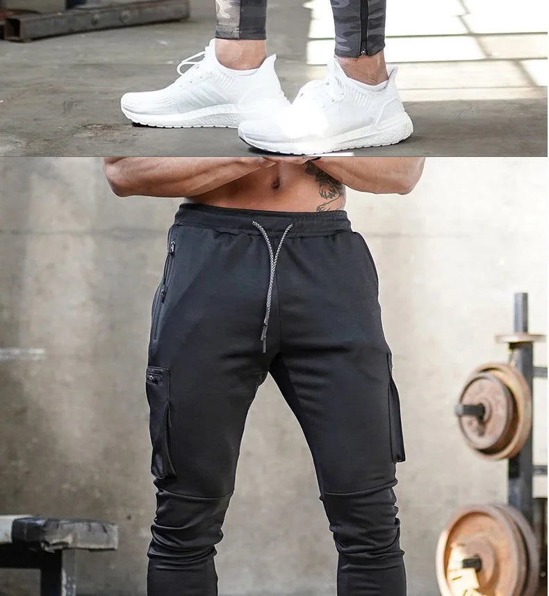 Men's Gym Fitness Multi-Pocket Workout Training Pants Cotton Jogging Sweatpants Camouflage Men  Fashion Training Trousers