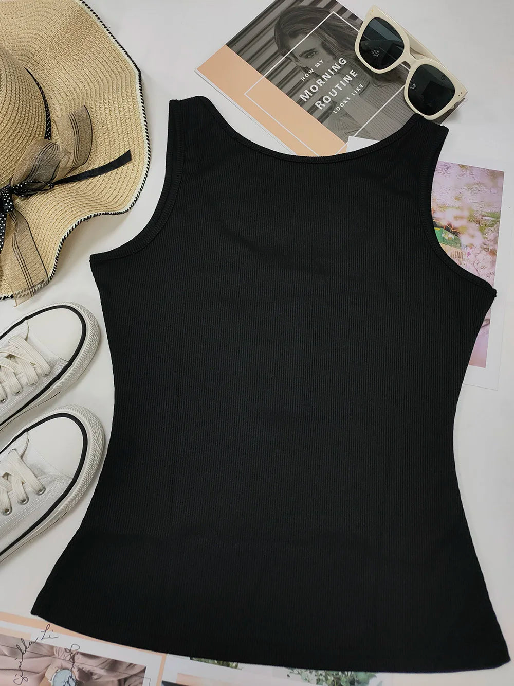 Women's Low-Cut Solid Cami Vest