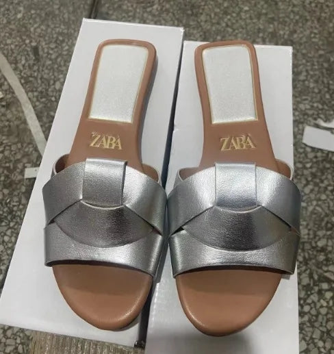 Hot Sale Women Slippers Low Heel Comfortable Slippers Sexy Cross Peep Toe Shoes Luxury Outdoor Beach Women's Breathability Shoes