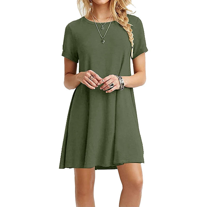 Chic Casual Mini T-Shirt Dress – Effortless Vintage Street Style
