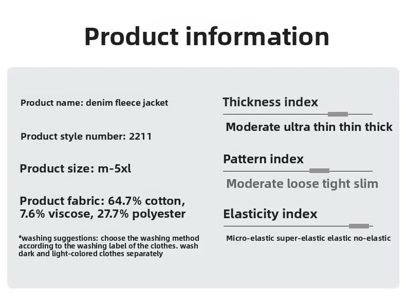 Autumn Winter Warm Denim Jacket