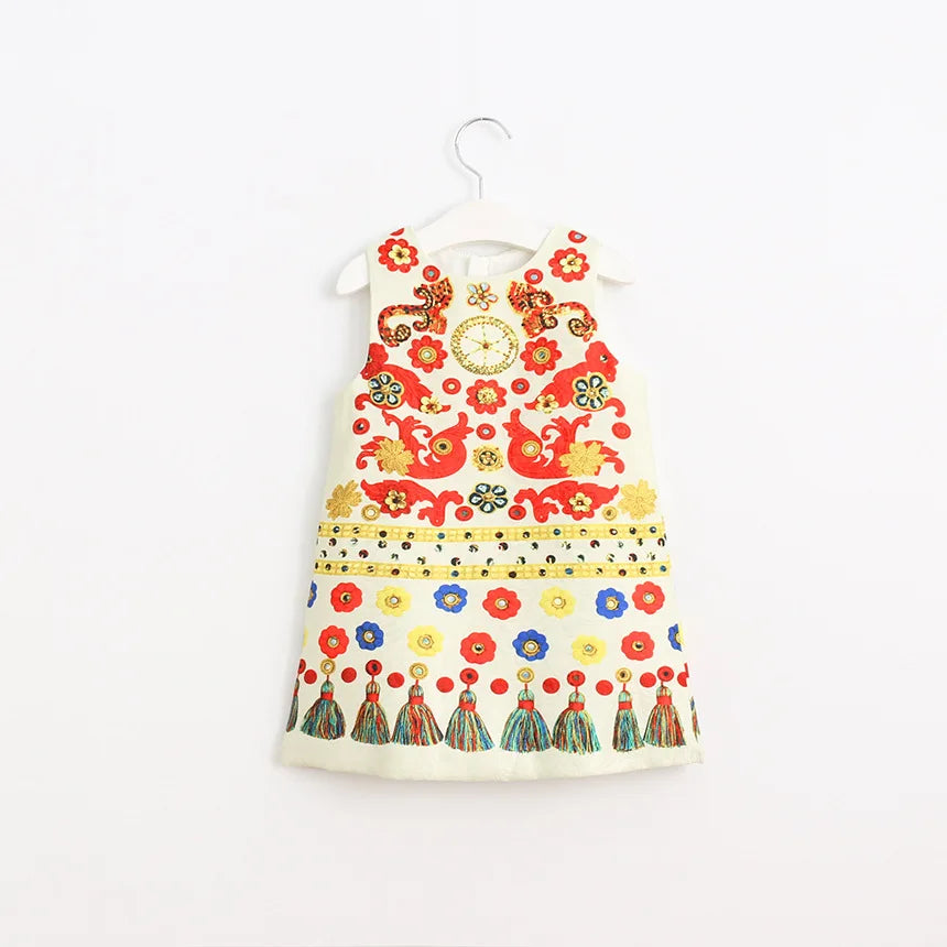 Girls' Printed Princess Party Dress