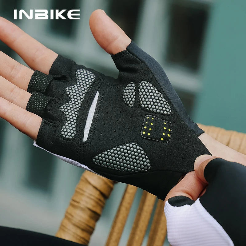 INBIKE 2025 Summer Cycling Gloves for Men Shock-Absorbing Padded Breathable Bicycle Gloves MTB Road Mountain Bike Riding Gloves