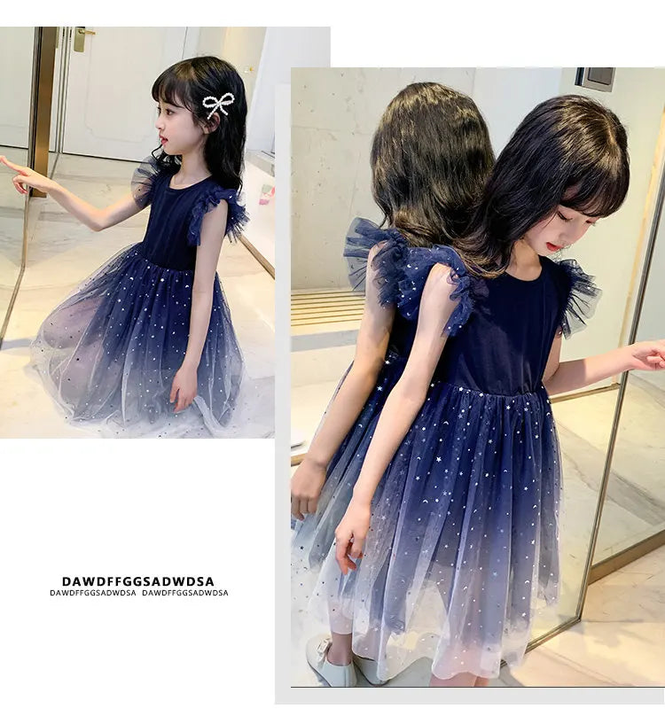 Girls' Sequin Mesh Fancy Dress (9-11Y)