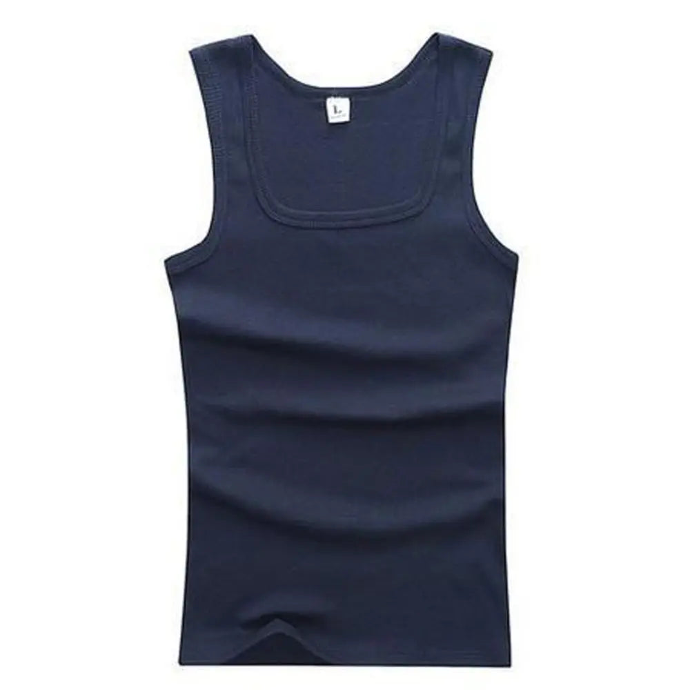 Solid Color Square Neck Tank Top Cotton Black White Gray Men Women Vest Fitness Sleeveless T-shirt Bodybuilding Gym T-shirtsHot