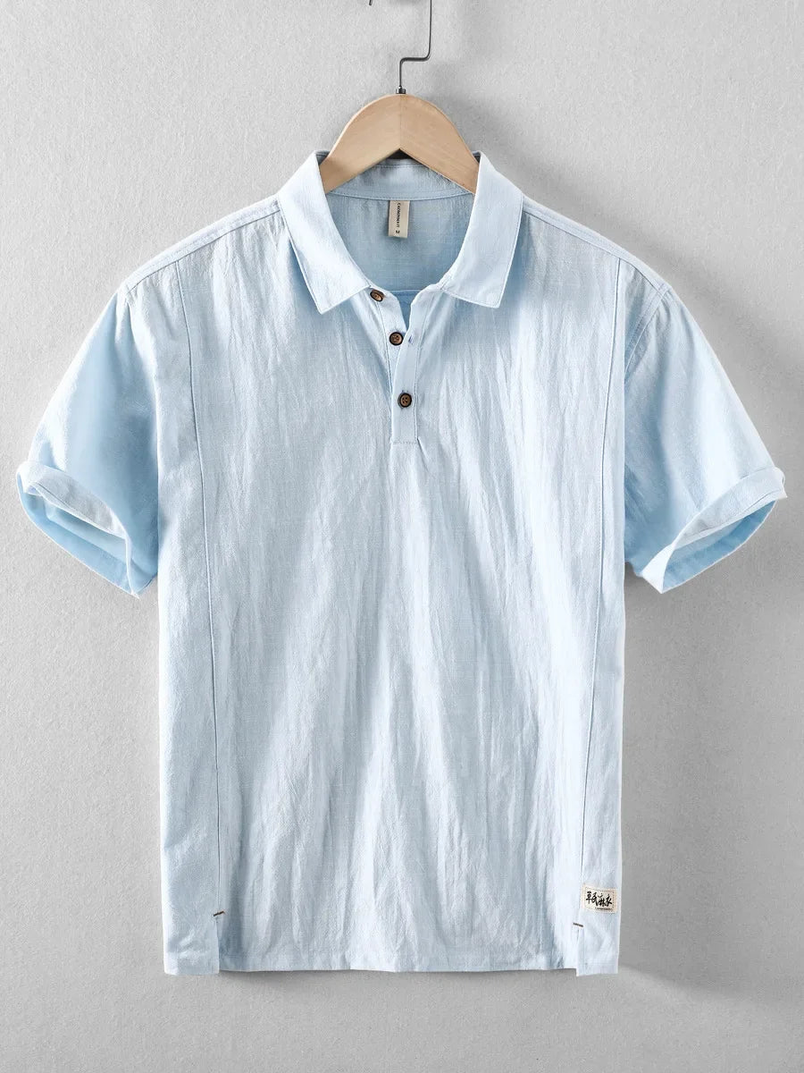 Men's Chinese Style Linen Short Sleeve Shirt