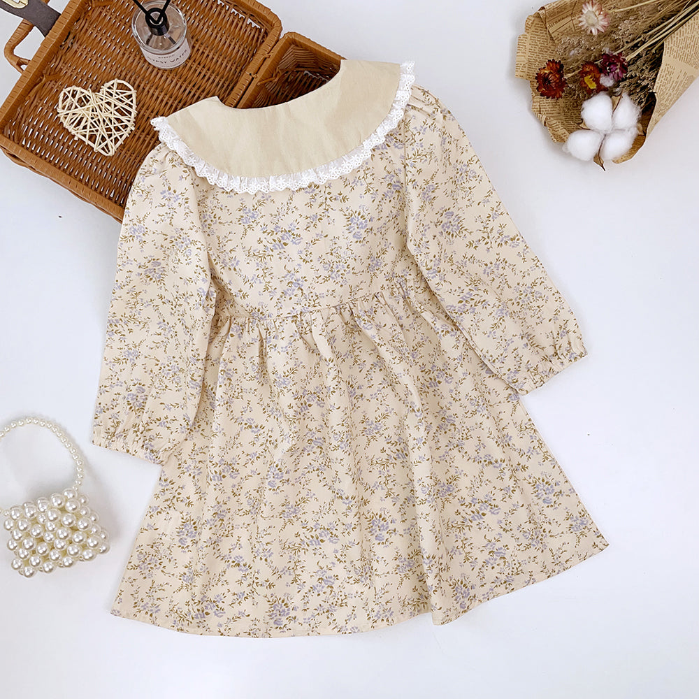 Girls' Lace Floral Princess Dress