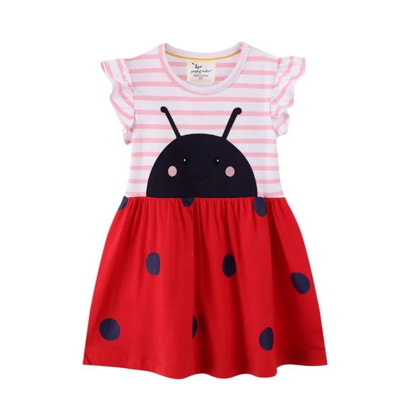 Girls' Animal Embroidery Sleeveless Party Dress