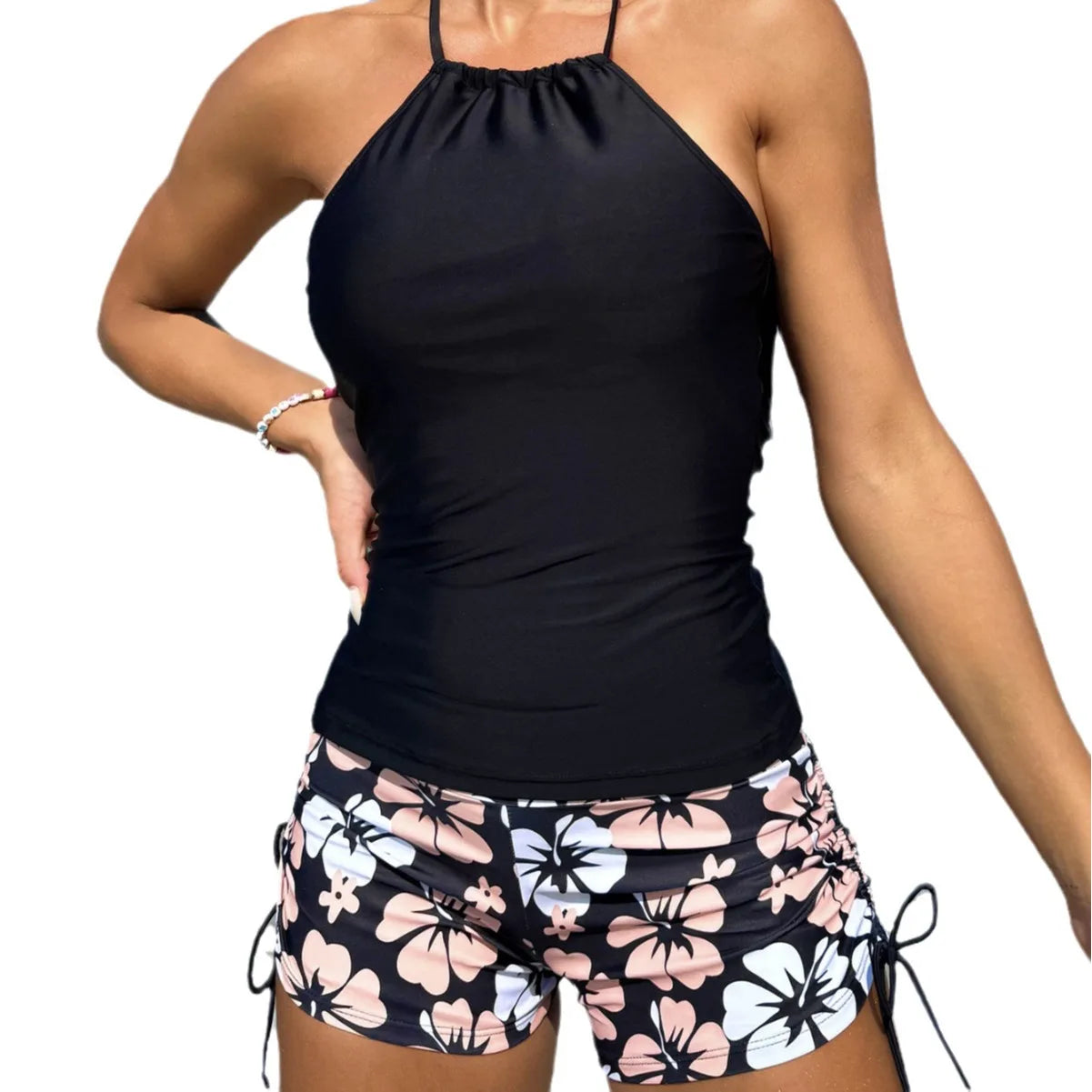 Women's Backless Bikini Tankini Set