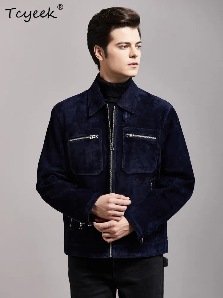 Tcyeek High-End Blue Leather