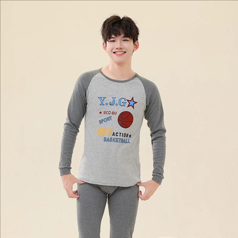 Kids' Cartoon Cotton Pajama Set (10-18Y)