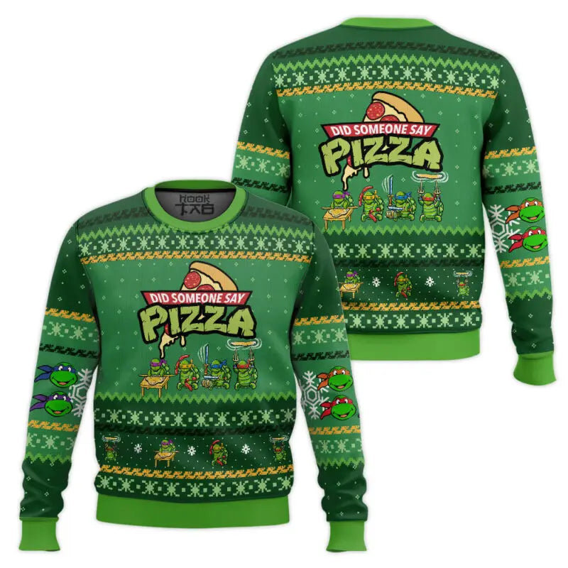 Teenage Mutant Ninja Turtles Printed Christmas Ugly Sweater Round Neck Cool Street Vitality Comfortable Close fitting Unisex