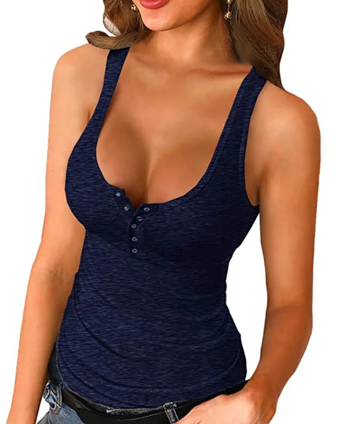Women's Low-Cut Solid Cami Vest