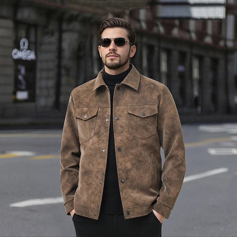 Premium Suede Streetwear Coat