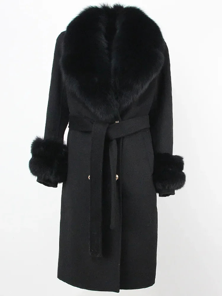 Elegant Long Fur Winter Overcoat
