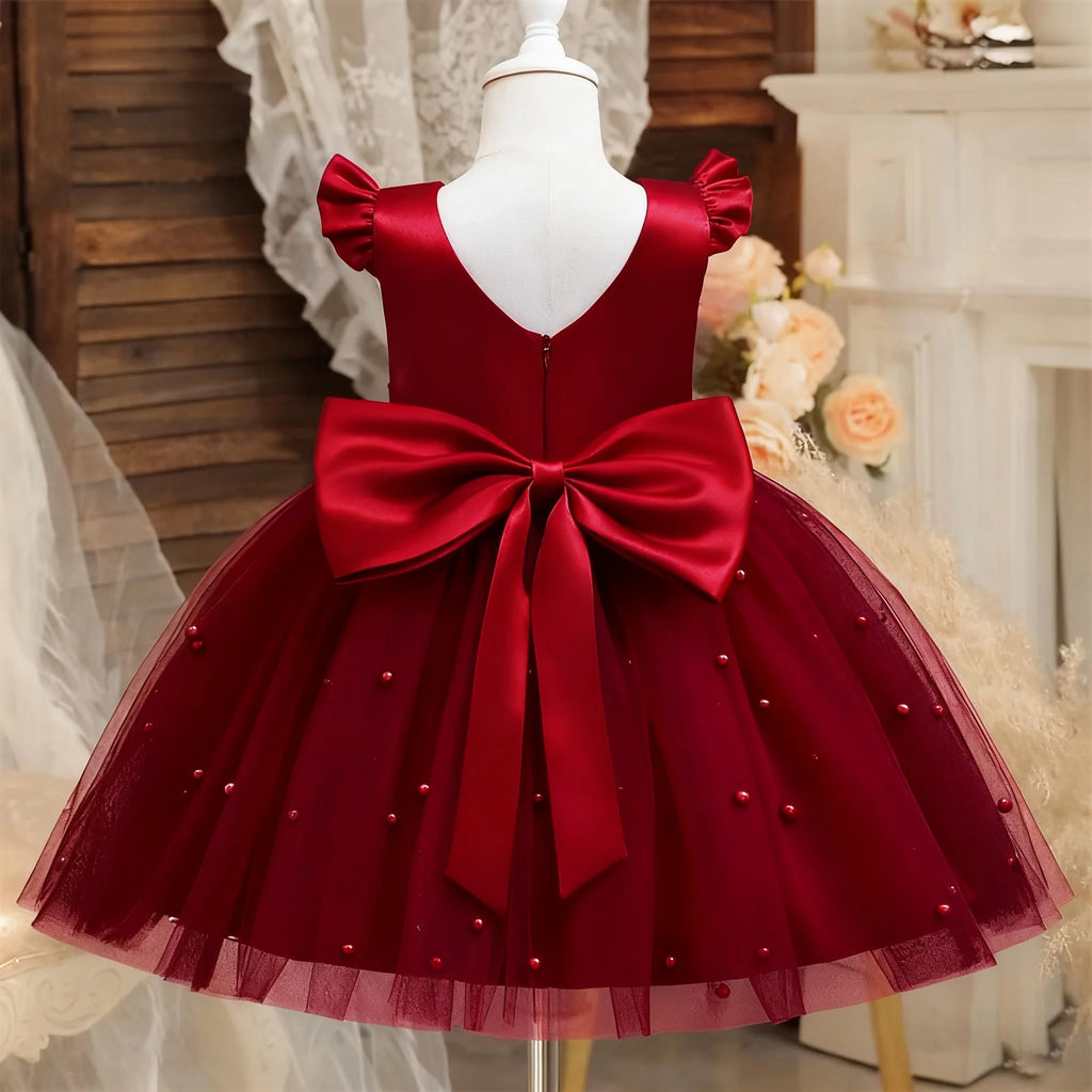 Girls' Christmas Princess Lace Costume Dress