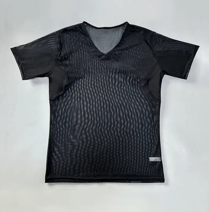 Men's Mesh Vest with Sweat Absorbent Pad Short Sleeve Sweatshirt Breathable Underarm Moisture Wicking Comfortable Innerwear