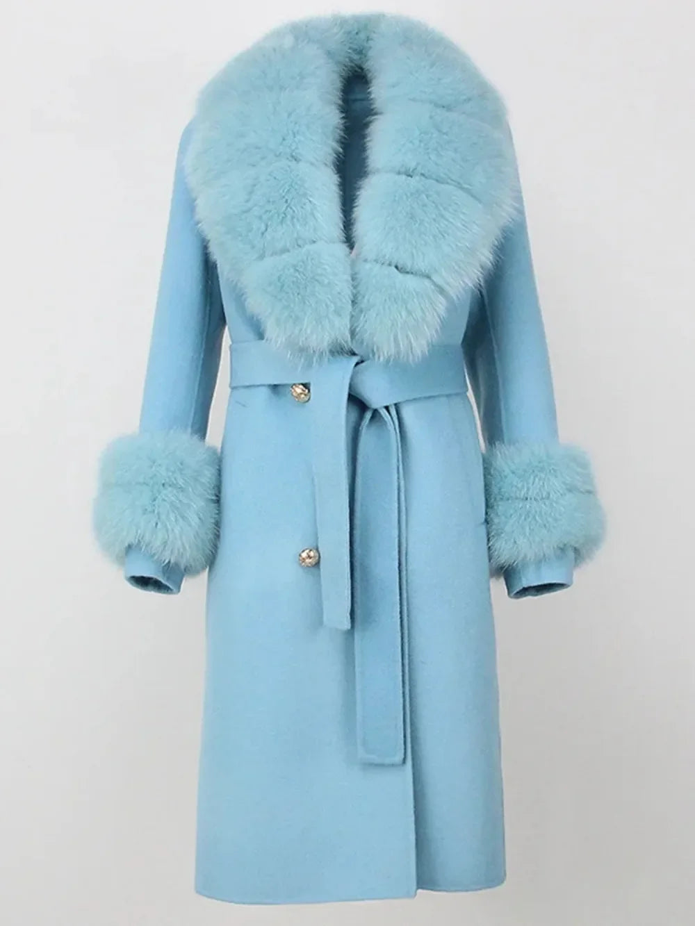 Elegant Long Fur Winter Overcoat