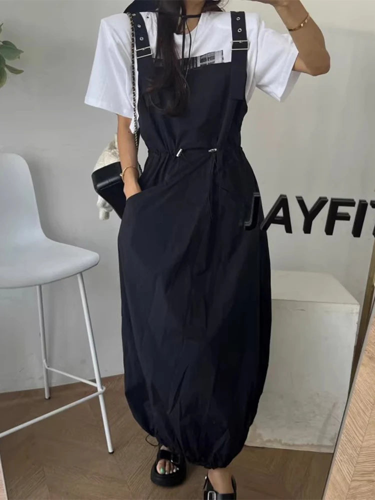 Women's Square Neck Drawstring Camisole Dress