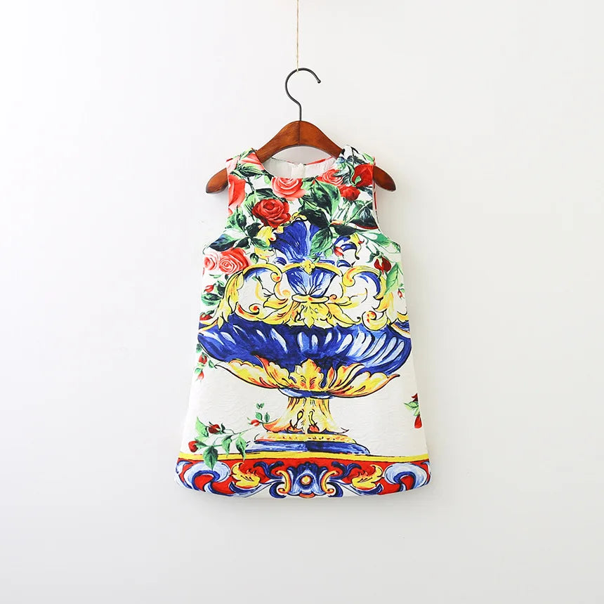 Girls' Printed Princess Party Dress