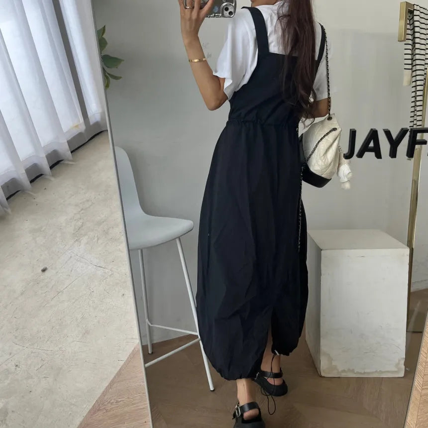 Women's Square Neck Drawstring Camisole Dress