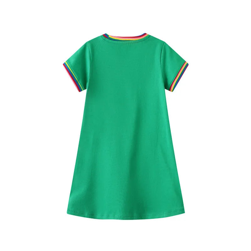 Girls' Animal Embroidery Sleeveless Party Dress
