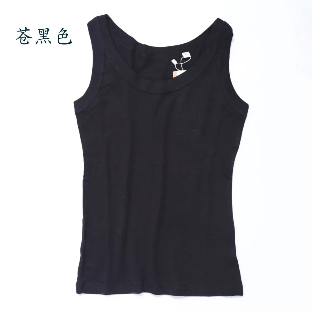 Women Merino Base Layer 100% Merino Wool Tank Top Sleeveless Tops Running Hiking Tank Tops Light Wicking Breathable Anti-Odor