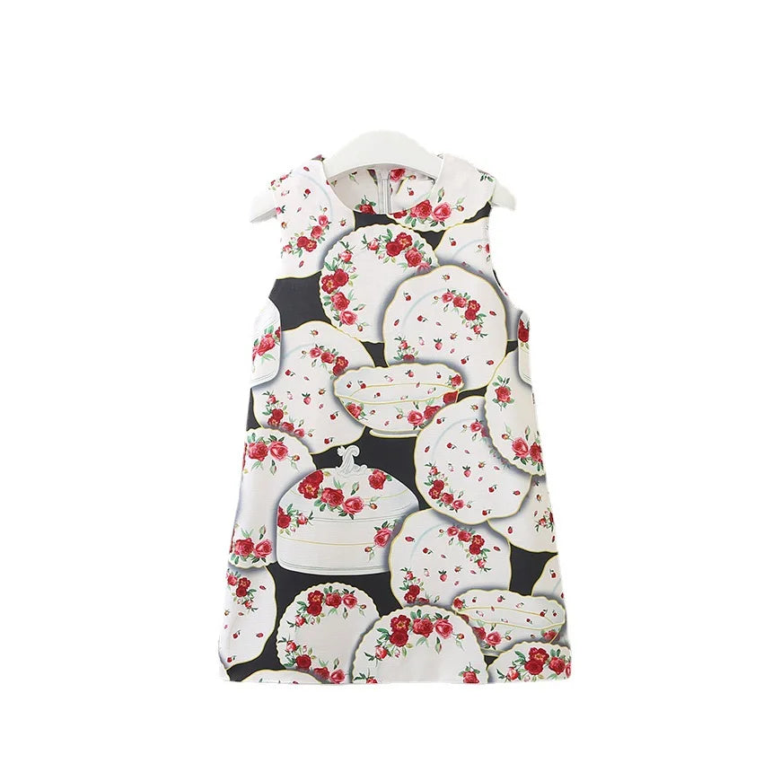 Girls' Printed Princess Party Dress