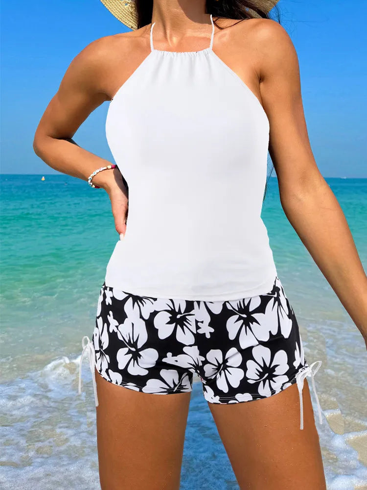 Women's Backless Bikini Tankini Set