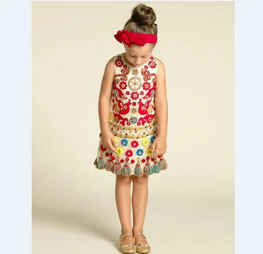 Girls' Printed Princess Party Dress