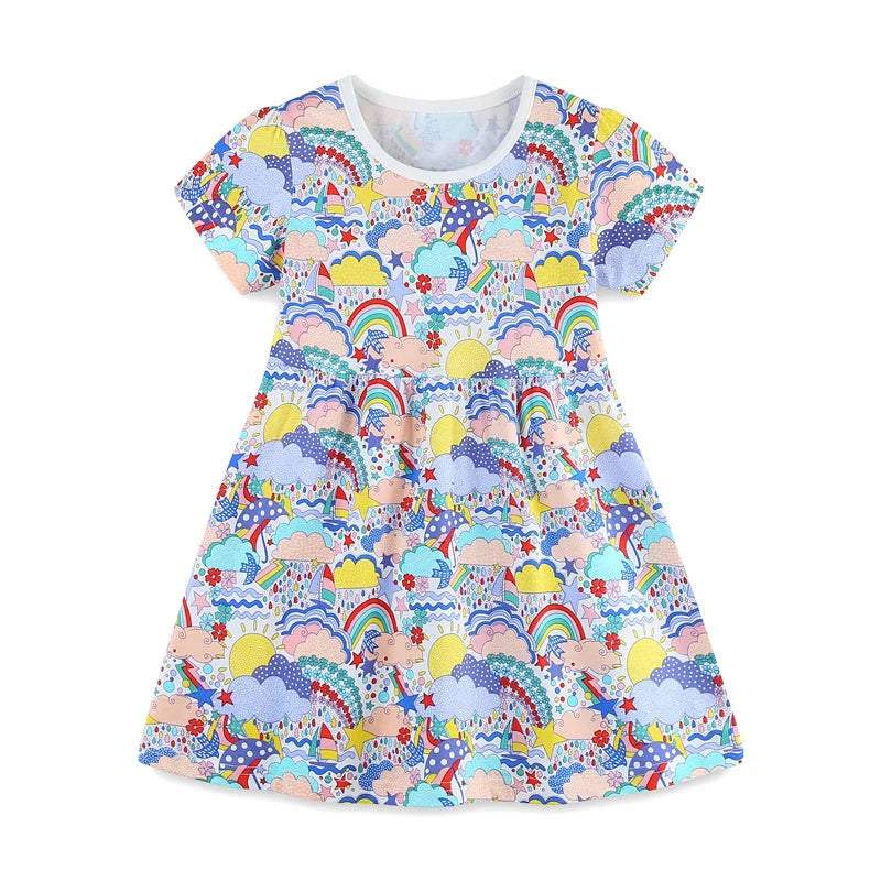 Girls' Animal Embroidery Sleeveless Party Dress