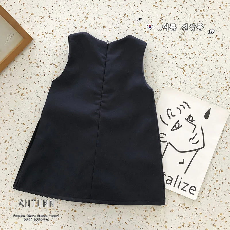 Girls' School Blouse & Sundress Set (2-8Y)