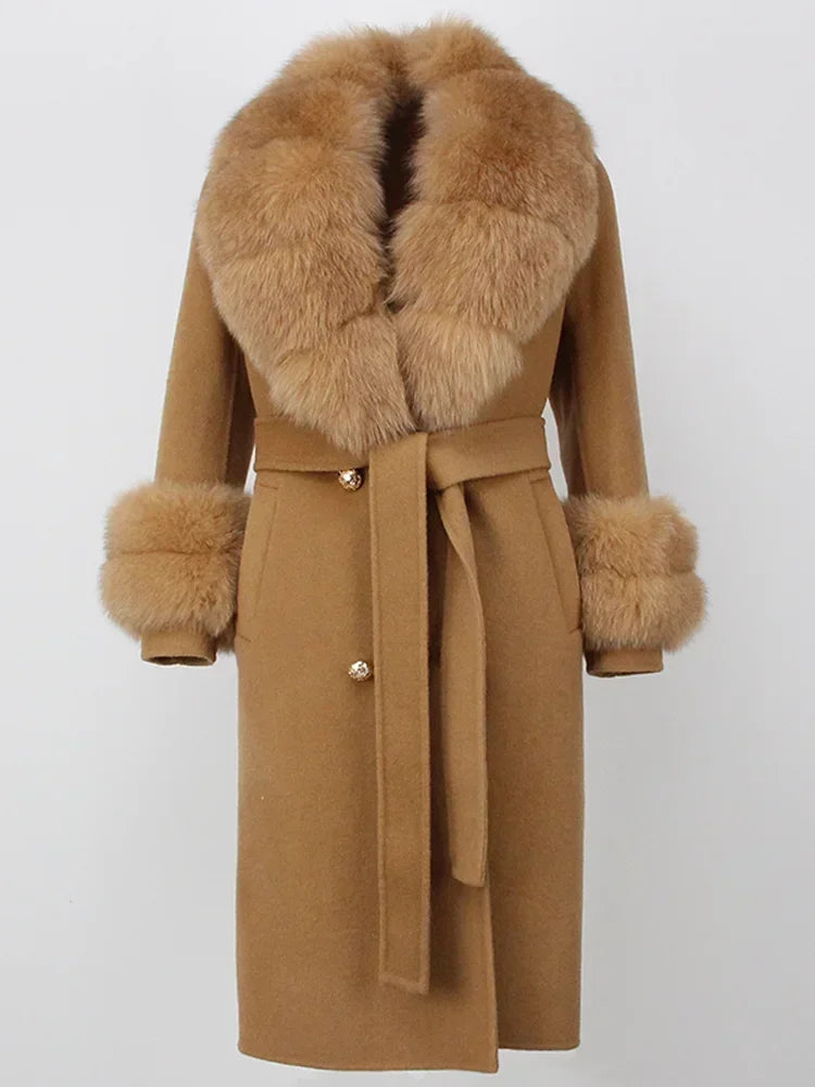 Elegant Long Fur Winter Overcoat