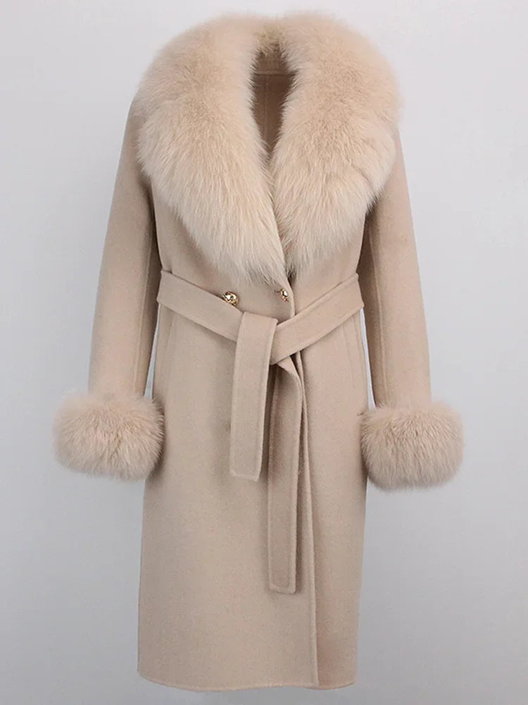 Elegant Long Fur Winter Overcoat