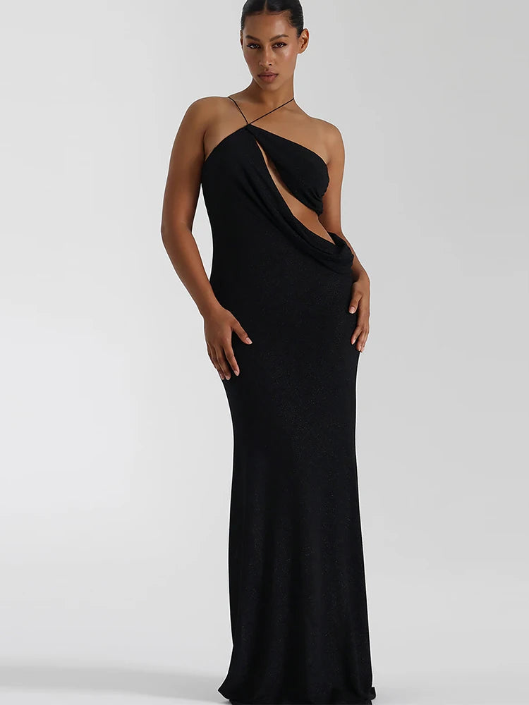 Women's Silk Backless Bandage Party Dress