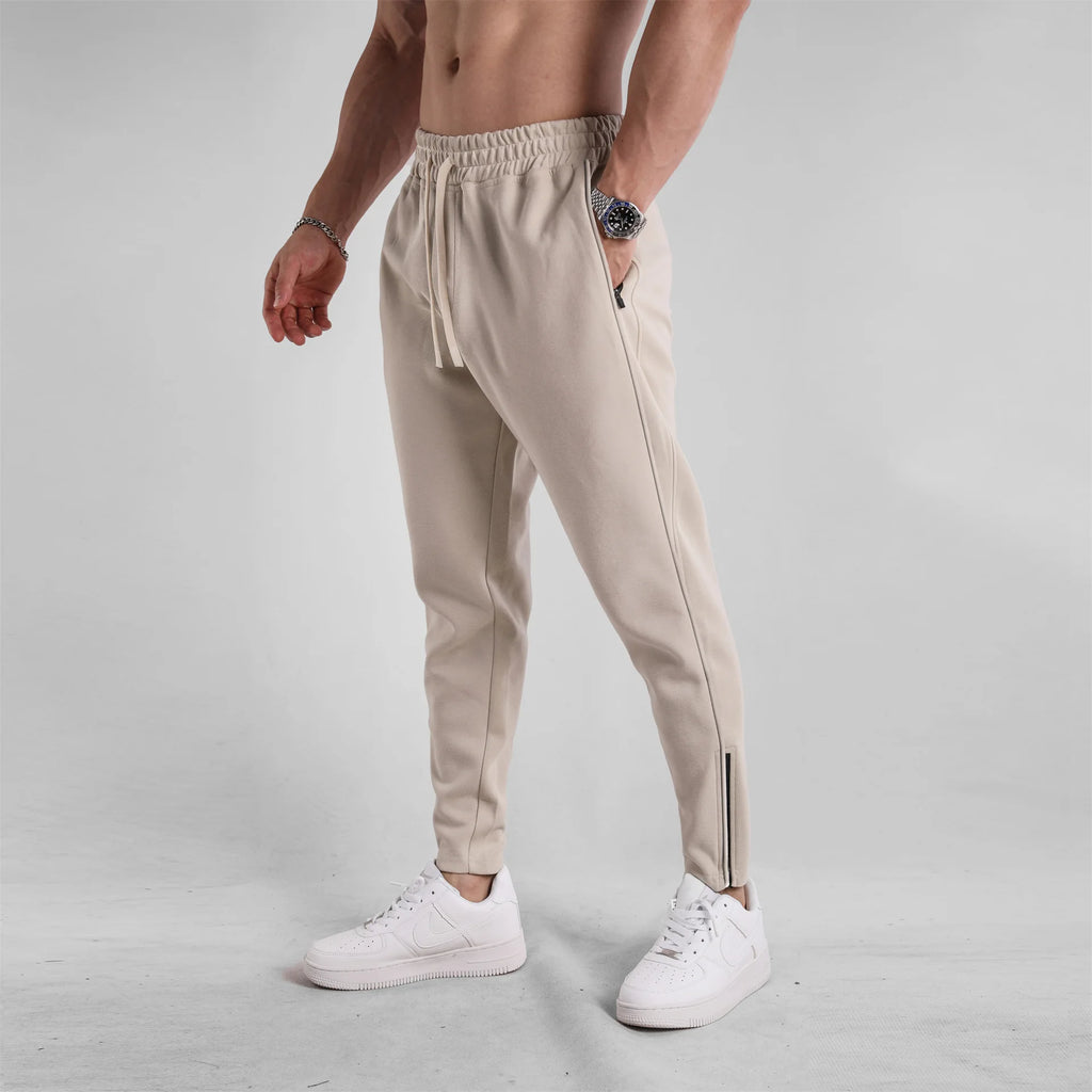 Men's Clothing Sport Casual Zipper Baggy Pants Cotton Long Trousers Outdoor Gym Fitness Workout Jogging Sweatpants Trackpants