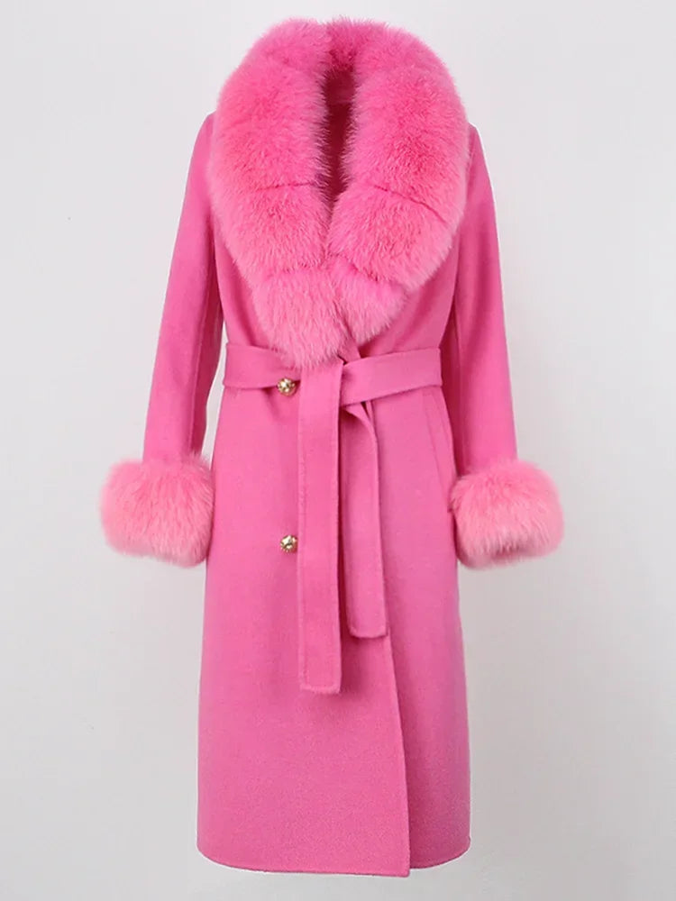 Elegant Long Fur Winter Overcoat