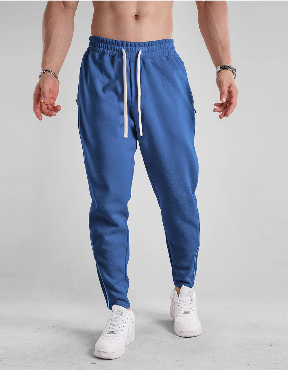 Men's Clothing Sport Casual Zipper Baggy Pants Cotton Long Trousers Outdoor Gym Fitness Workout Jogging Sweatpants Trackpants