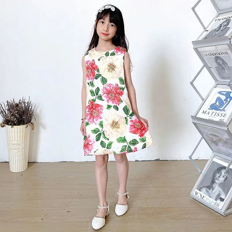 Girls' Printed Princess Party Dress