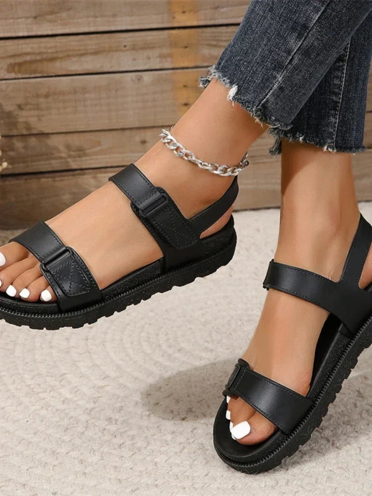 New Summer Style Fashionable Comfortable Elegant Casual and Wear-resistant Thick-soled Soft-soled Seaside Beach Woman Sandals