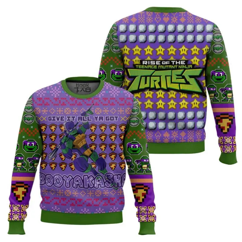 Teenage Mutant Ninja Turtles Printed Christmas Ugly Sweater Round Neck Cool Street Vitality Comfortable Close fitting Unisex