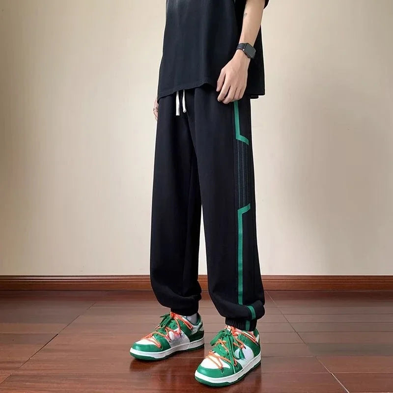 Trousers Sweatpants for Men Goth Thin Summer Striped Man Sports Pants Harem Gym Flated New in Sport Jogger Big Tall Long Joker