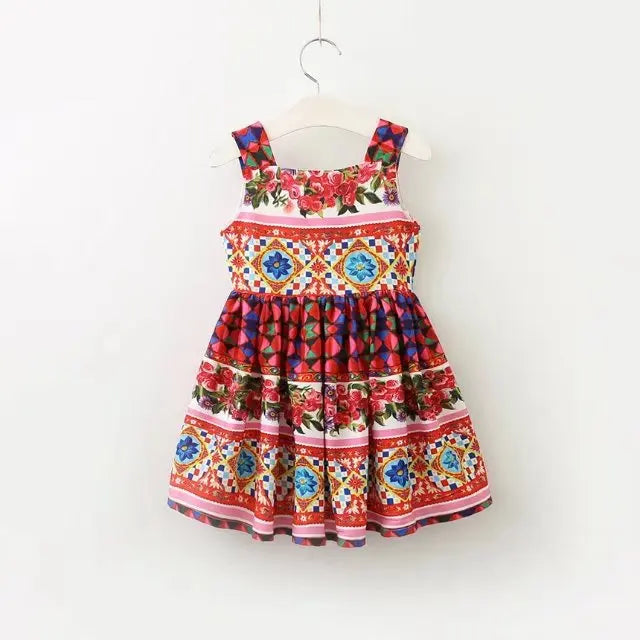 Girls' Printed Princess Party Dress