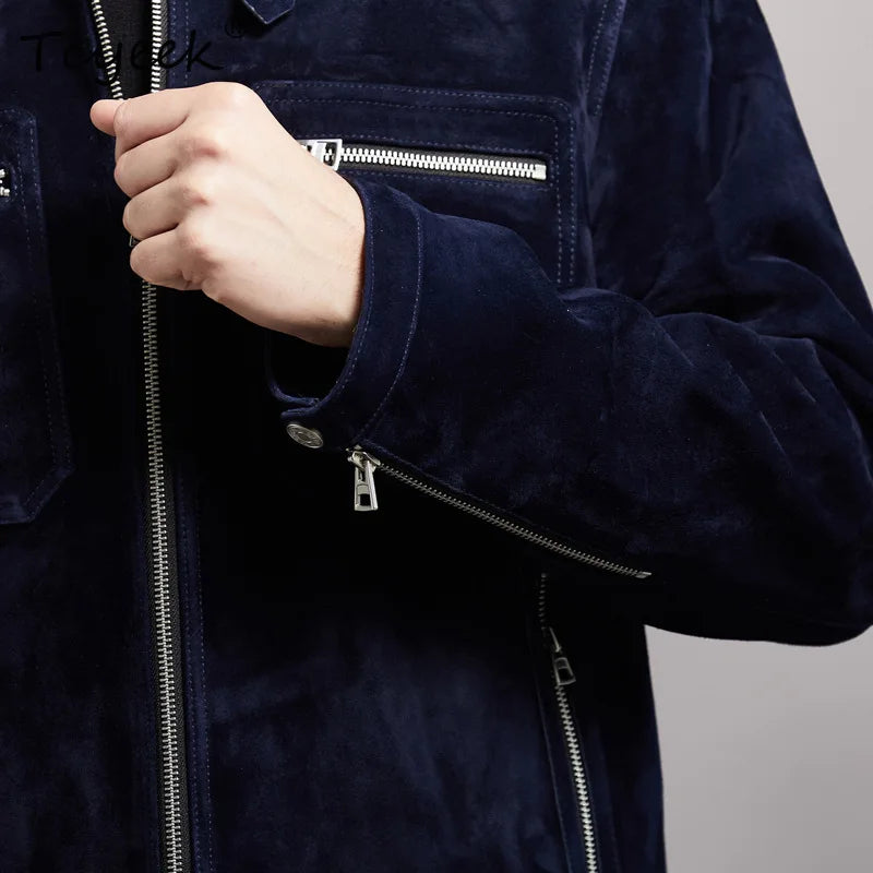 Tcyeek High-End Blue Leather