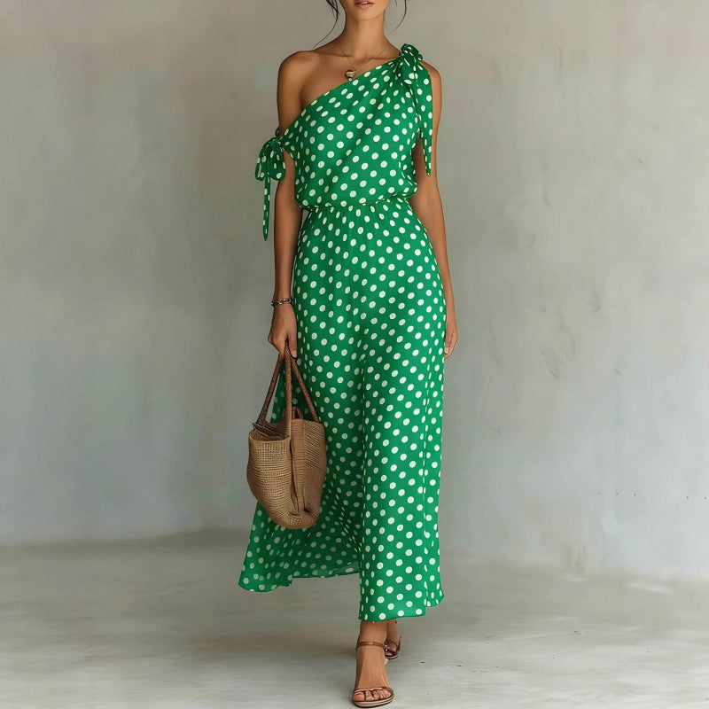 Women's Polka Dot Off-Shoulder Dress