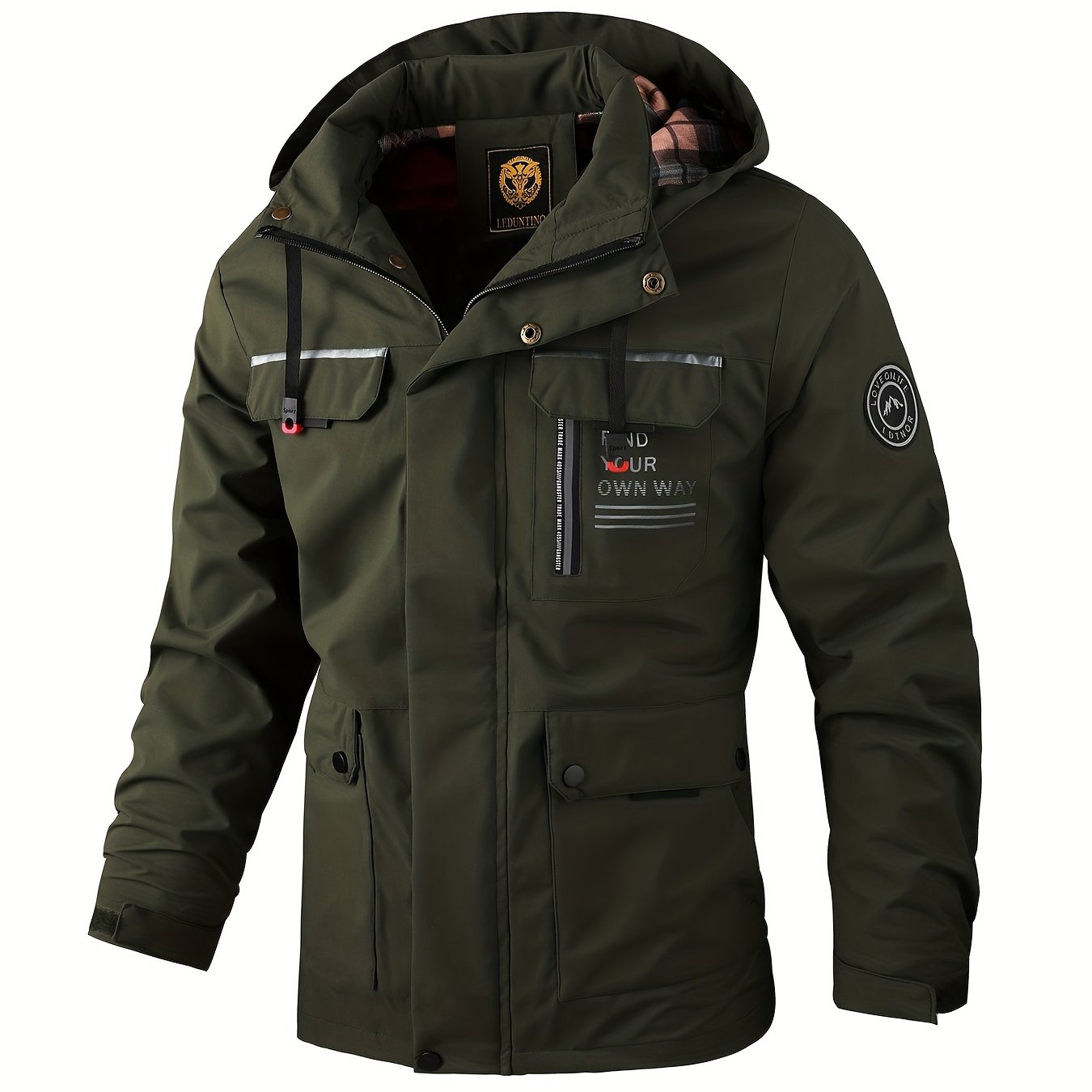 Stylish Men's Casual Bomber Jacket – Lightweight, Durable & Easy-Care for Spring/Fall Weather with Functional Pockets
